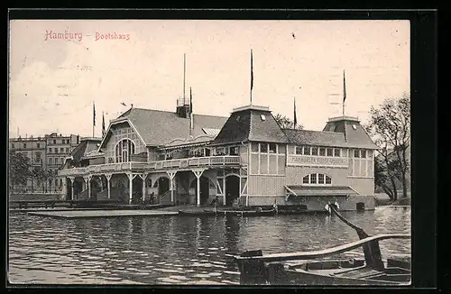 AK Hamburg-St.Georg, Bootshaus des Hamburger-Ruder-Vereins