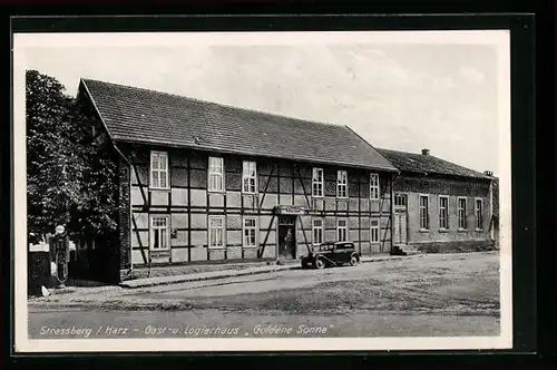 AK Strassberg, Gasthaus Pension Goldene Sonne v. W. Dammann