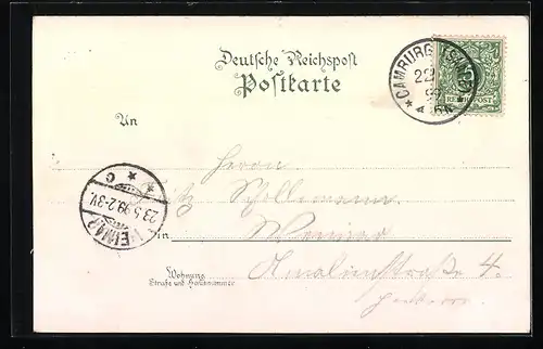 Lithographie Camburg, Gasthaus Rathskeller, Cyriakskirche, Totalansicht