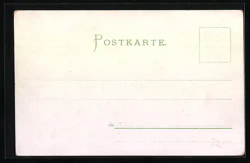 Lithographie Winterstein, Gasthof zum Hirsch A. Seyfarth, Hunde-Denkmal, Ortsansicht