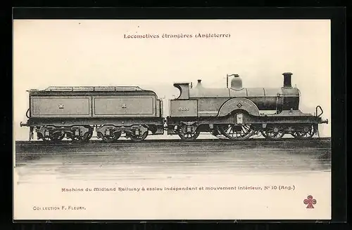 AK Machine du Midland Railway à essieu indépendant et mouvement intérieur, englische Eisenbahn