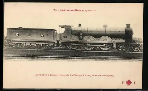 AK Les Locomotives Angleterre, Locomitove à grande vitesse du Calédonian Railway, englische Eisenbahn