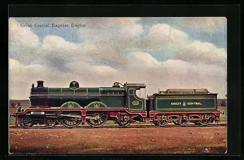 AK Great Central Express Engine 192, englische Eisenbahn