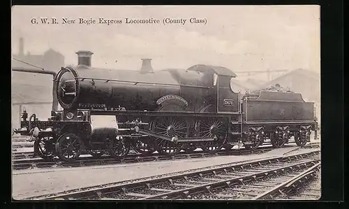 AK Englische Eisenbahn Nr. 3473, G.W.R. New Bogie Express Locomotive, County of Middlesex