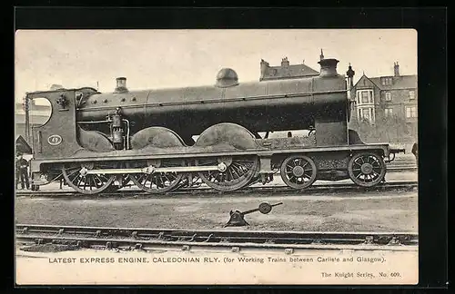 AK Latest Express Engine, Caledonian Railway, englische Eisenbahn