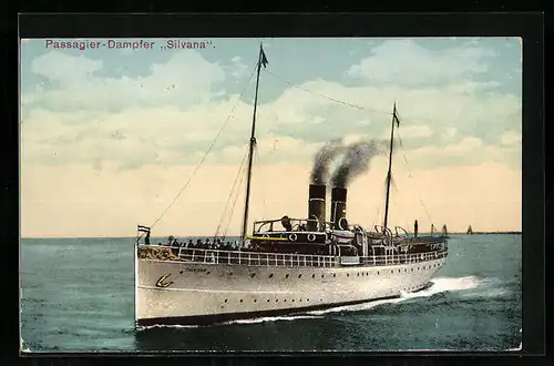 AK Passagier-Dampfer Silvana unter Volldampf