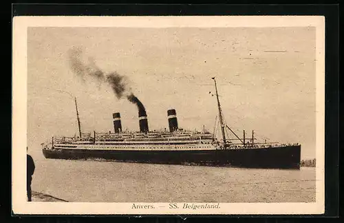 AK Anvers, Passagierschiff SS Belgenland