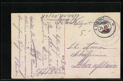 AK Kleines Mädchen mit liegendem Bernhardiner