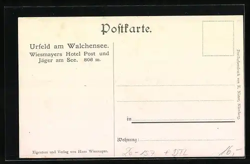 Künstler-AK Edward Harrison Compton: Urfeld am Walchensee, Wiesmayers Hotel Post und Jäger am See