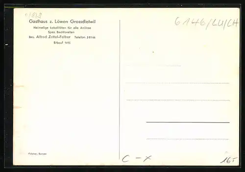 AK Grossdietwil, Gasthaus zum Löwen