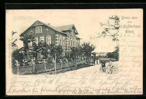 AK Riesa, Gasthof Kleines Kuffenhaus