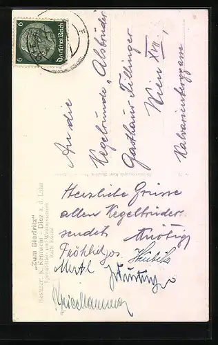 AK Diez a. d. Lahn, Gasthaus Zum Bierfritz, Garten