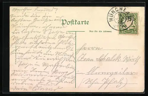 AK Wolfratshausen, Ortspartie mit Floss