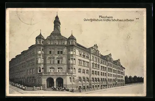 AK Pforzheim, Osterfeldschule, Grösstes Schulhaus in Baden