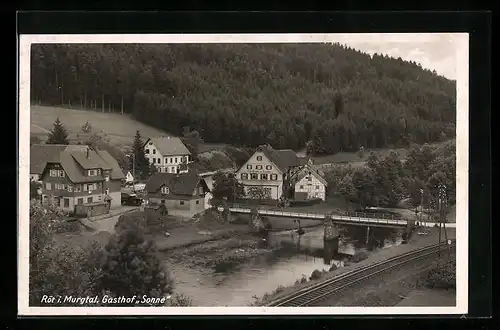 AK Röt i. Murgtal, Gasthof Sonne beim Fluss