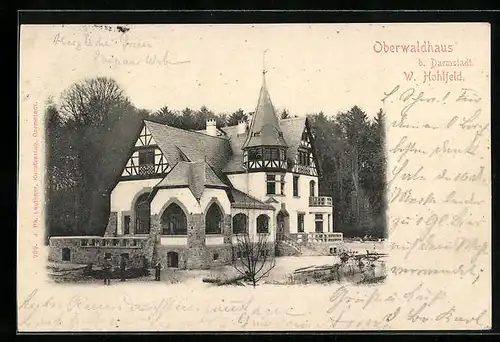 AK Oberwaldhaus b. Darmstadt, Blick auf das Waldhaus