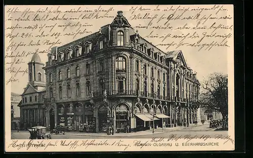 AK Stuttgart, Ansicht Königin-Olgabau u. Eberhardskirche