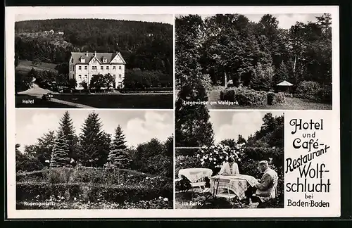 AK Baden-Baden, Hotel und Café-Restaurant Wolfschlucht