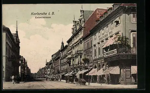 AK Karlsruhe, Gasthaus Englischer Hof auf der Kaiserstrasse