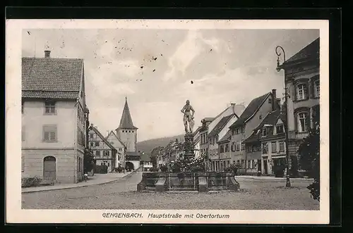 AK Gengenbach, Hauptstrasse mit Obertorturm