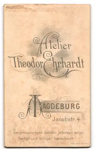 Fotografie Theodor Ehrhardt, Magdeburg, Jacobst. 4, Bürgerliche Dame mit Kragenbrosche