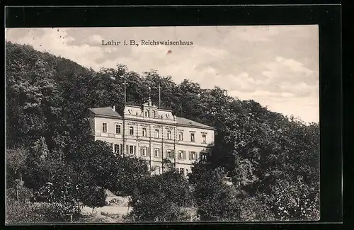 AK Lahr i. B., Blick auf das Reichswaisenhaus im Waldgebiet