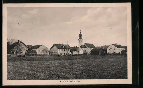 AK Egglfing a. Inn, Ortsansicht mit Blick auf die Kirche