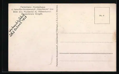AK Rautenkranz, Ortsansicht mit Ferienheim Muldenhaus