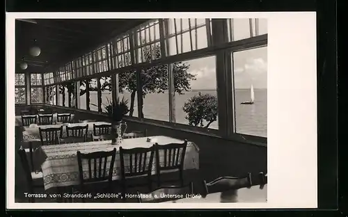 AK Hornstaad a. Untersee (Höri), Terasse vom Strandcafe Schlössle