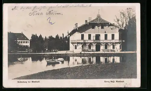 AK Wallenburg bei Miesbach, Haus am Wasser