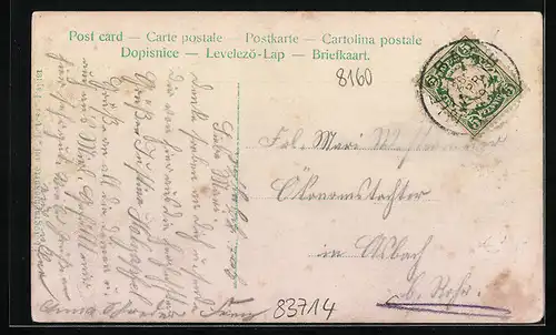 AK Wallenburg bei Miesbach, Haus am Wasser