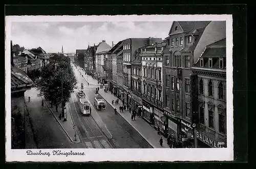AK Duisburg, Strassenbahn in der Königstrasse