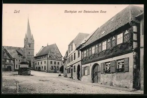 AK Zeil, Marktplatz mit Historischem Haus