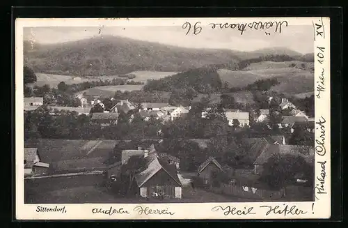 AK Sittendorf, Ortsansicht mit Blick ins Land