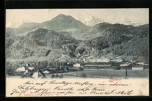 AK Hallein, Ortsansicht mit Bergpanorama