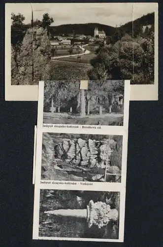 Leporello-AK Sloup, Gesamtansicht, Panna Maria Sloupska, Propast Macocha