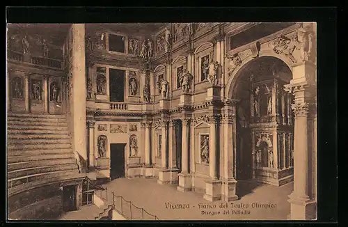 AK Vicenza, Fianco del Teatro Olimpico, Digeno del Palladio