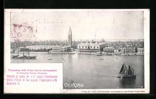 AK Venedig, Blick auf den Hafen