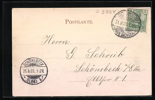 AK Vogelsang b. Gommern, Schnee vor der Heilstätte Vogelsang