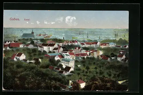 AK Guben, Totalansicht vom Ort