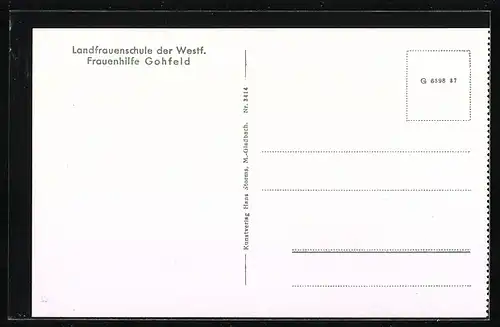 AK Gohfeld, Landfrauenschule der Westf. Frauenhilfe, Kindergarten