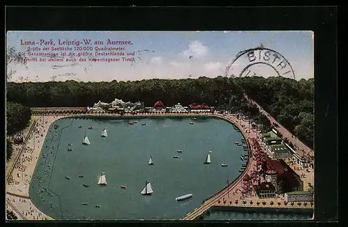 AK Leipzig-Wahren a. Auensee, Vergnügungs-Etablissement Luna-Park