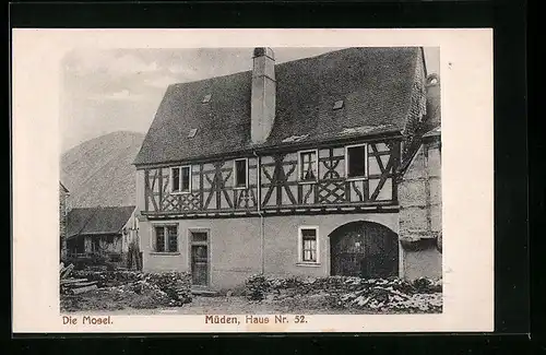 AK Müden / Mosel, altes Haus Nr. 52