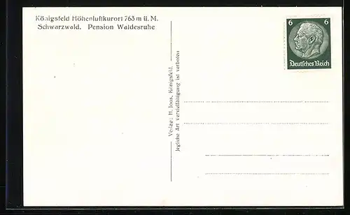 AK Königsfeld /Schwarzwald, Pension Waldesruhe