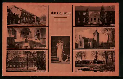 AK Paretz /Havel, Schloss, Altes Gutshaus, Kirche