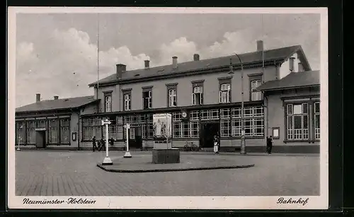 AK Neumünster /Holstein, Partie am Bahnhof