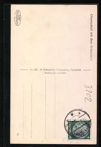 AK Oberaudorf, Ortsansicht im Winter mit Brünnstein