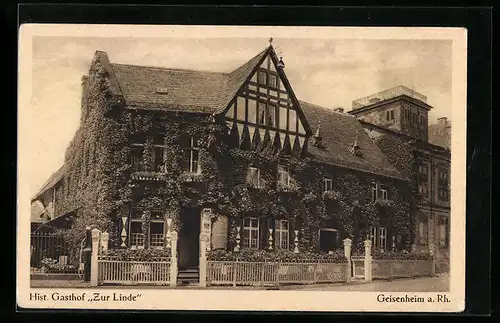 AK Geisenheim a. Rh., Hist. Gasthof Zur Linde