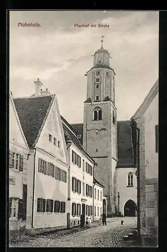AK Monheim, Pfarrhof mit Kirche
