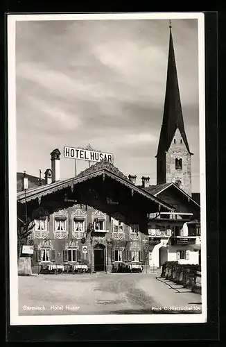 AK Garmisch, Hotel Husar und Kirche